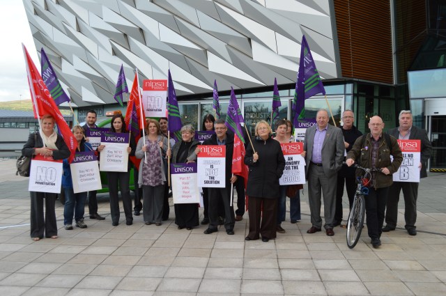 Unions stage joint protest at economic conference