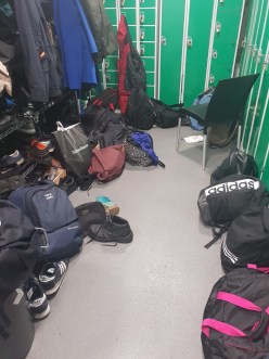 Locker and changing room facilities for staff at a Dublin restaurant